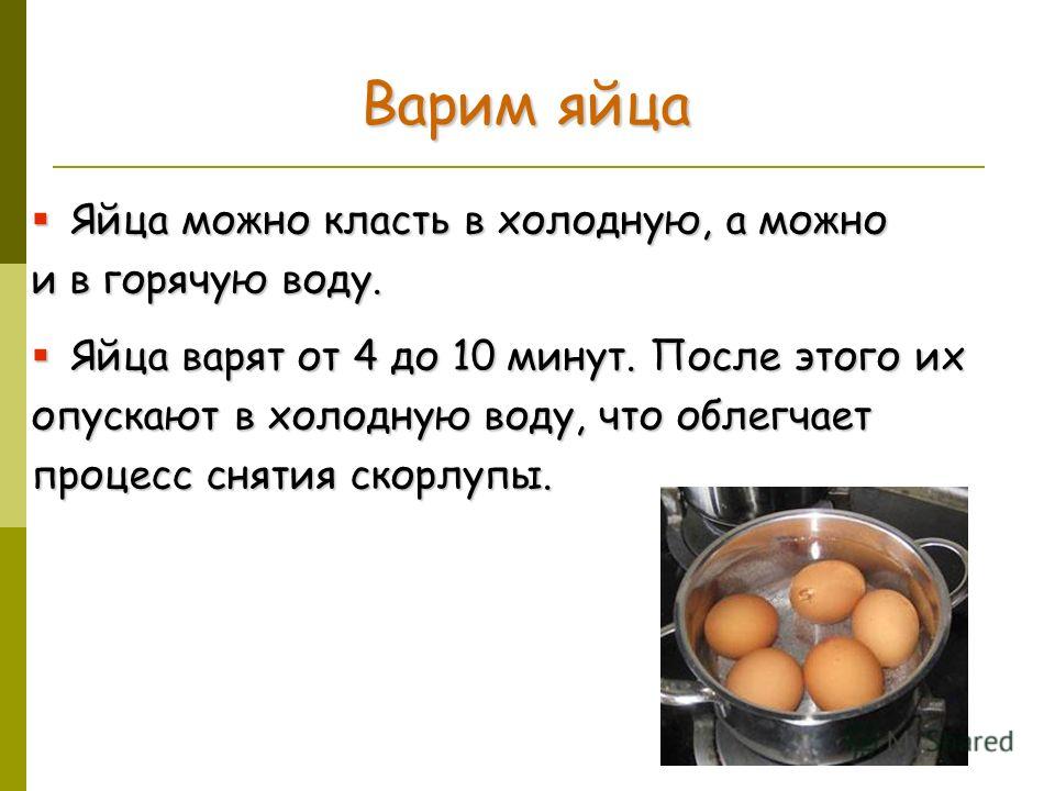 Сколько нужно варить яйца до полной готовности