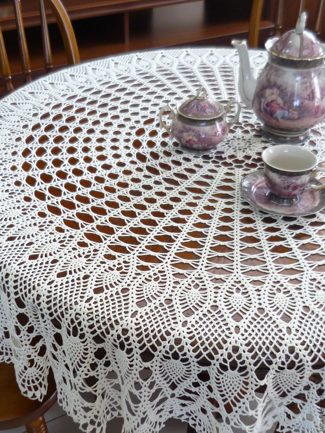 Схема вязания скатерти на стол