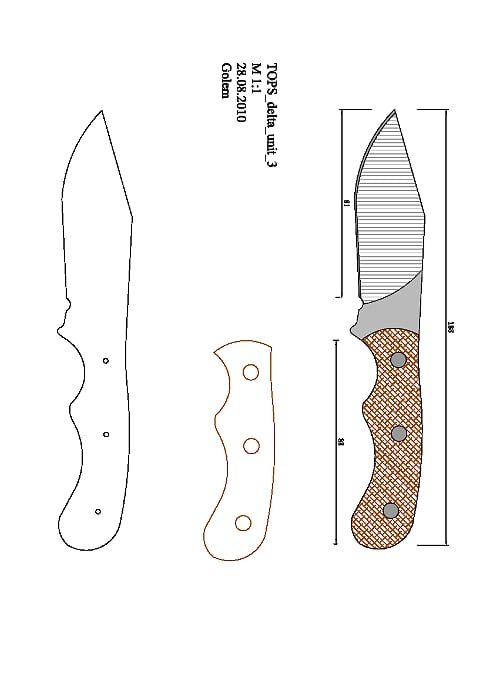 Чертежи ножей в натуральную величину