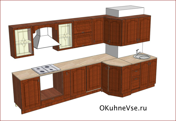 Кухня 10 кв метров с вентиляционным коробом