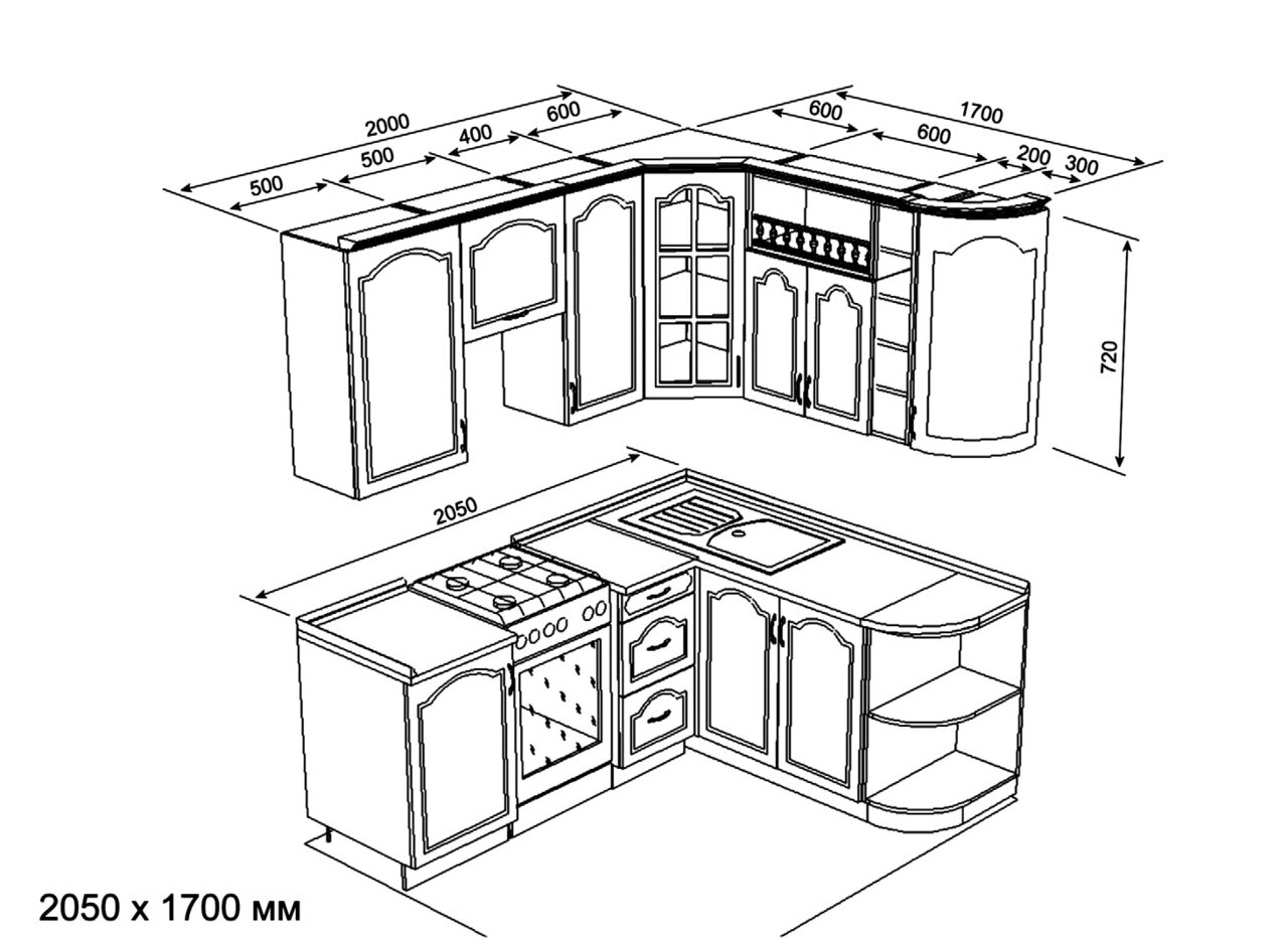 Кухонный гарнитур угловой своими руками чертежи и схемы для маленькой кухни