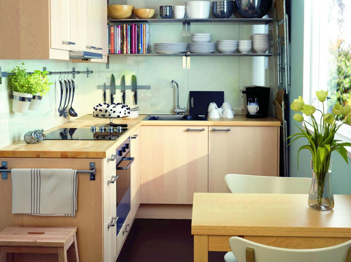 Hanging shelves in the kitchen