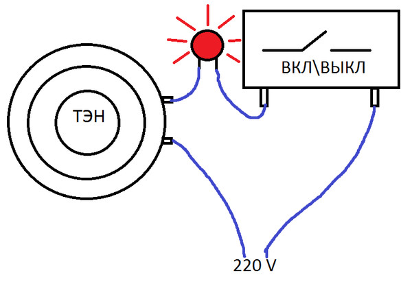 Схема подсветки электрочайника