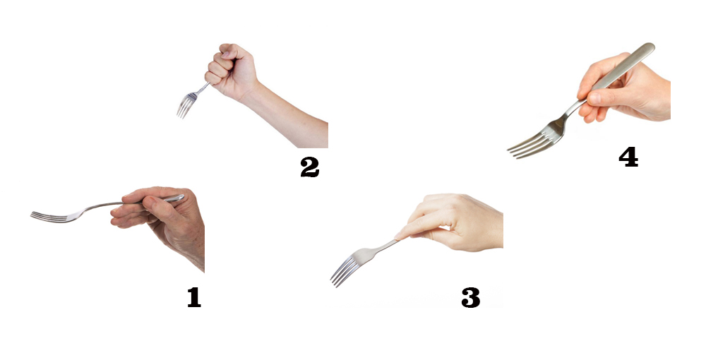 Как правильно держать вилку в правой руке без ножа фото