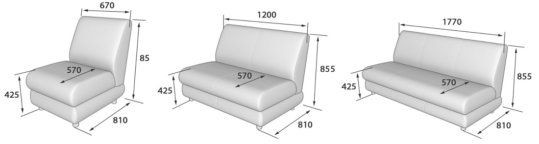 Высота дивана от пола со спинкой