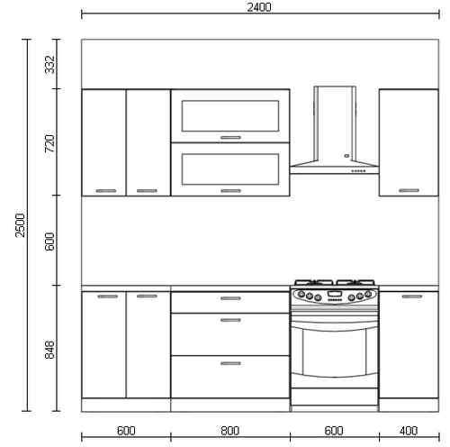 Максимальная высота верхних шкафов кухни